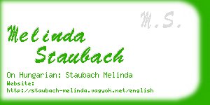 melinda staubach business card